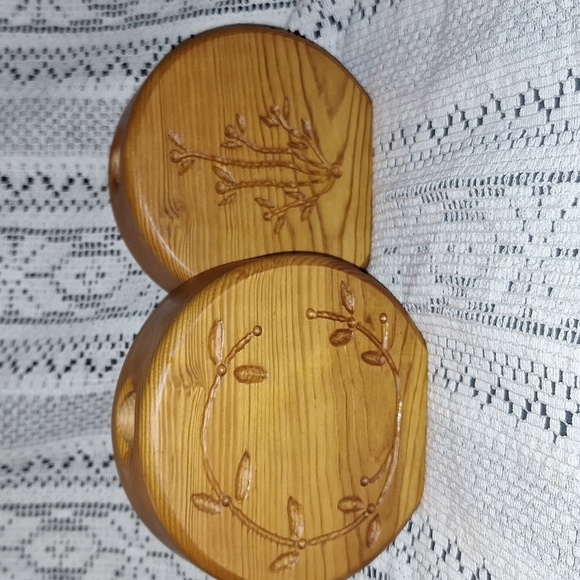 Vintage Carved Oak Candle Stick Holders - Picture 3 of 6